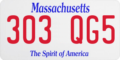 MA license plate 303QG5