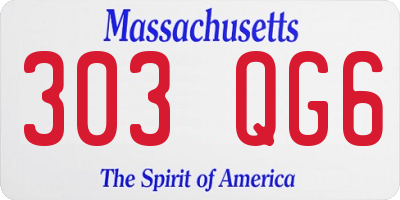 MA license plate 303QG6