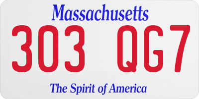 MA license plate 303QG7