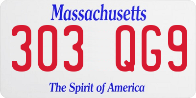 MA license plate 303QG9