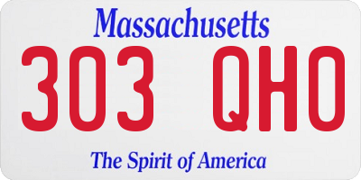 MA license plate 303QH0