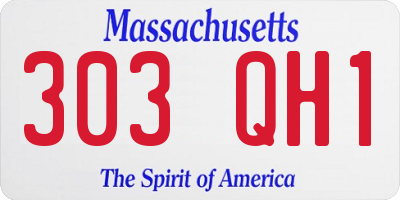 MA license plate 303QH1