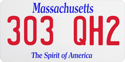 MA license plate 303QH2