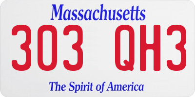 MA license plate 303QH3
