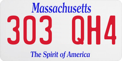 MA license plate 303QH4