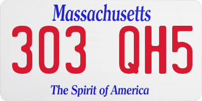 MA license plate 303QH5