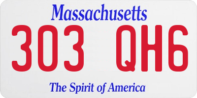 MA license plate 303QH6