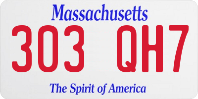 MA license plate 303QH7
