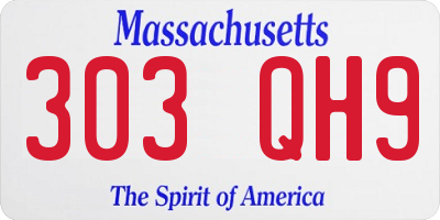 MA license plate 303QH9