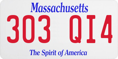 MA license plate 303QI4