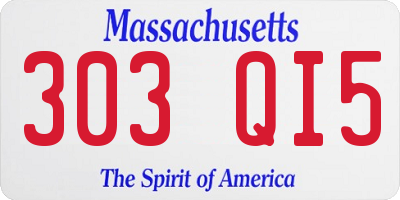 MA license plate 303QI5