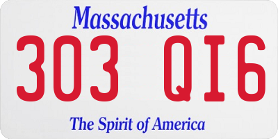 MA license plate 303QI6