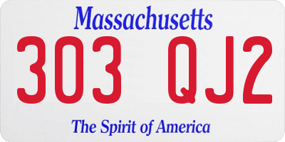 MA license plate 303QJ2