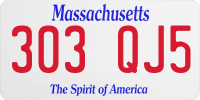 MA license plate 303QJ5