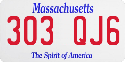 MA license plate 303QJ6