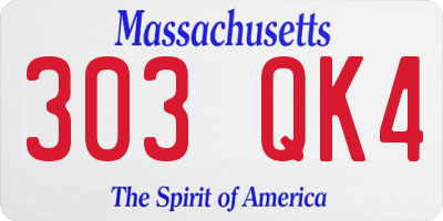 MA license plate 303QK4