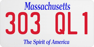 MA license plate 303QL1