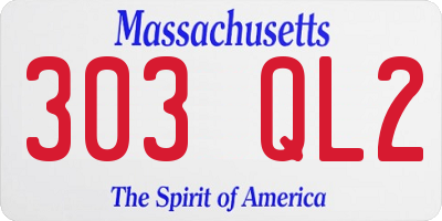 MA license plate 303QL2