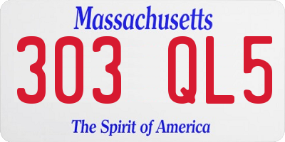 MA license plate 303QL5