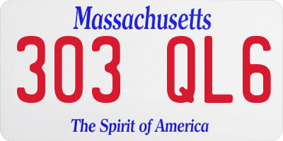 MA license plate 303QL6