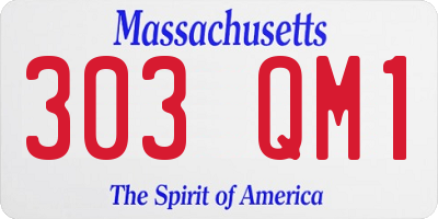 MA license plate 303QM1