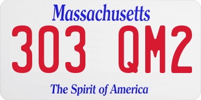 MA license plate 303QM2