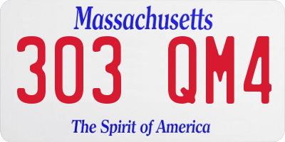 MA license plate 303QM4