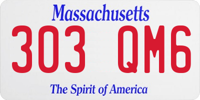 MA license plate 303QM6