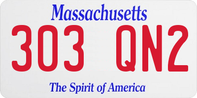 MA license plate 303QN2