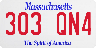 MA license plate 303QN4