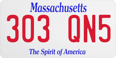 MA license plate 303QN5