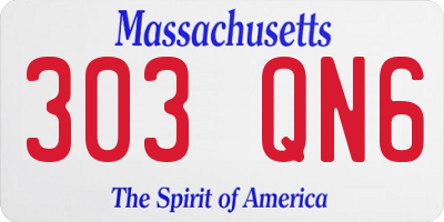 MA license plate 303QN6