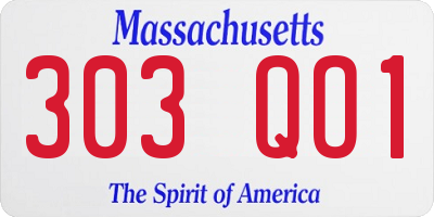 MA license plate 303QO1