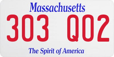 MA license plate 303QO2
