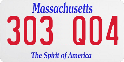 MA license plate 303QO4