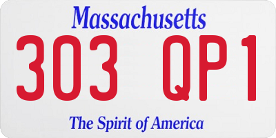 MA license plate 303QP1
