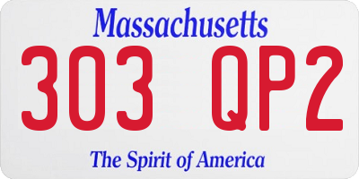 MA license plate 303QP2