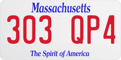 MA license plate 303QP4