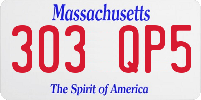 MA license plate 303QP5