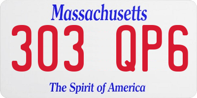 MA license plate 303QP6