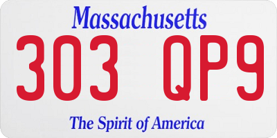 MA license plate 303QP9