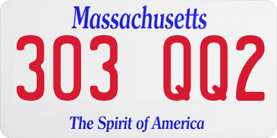 MA license plate 303QQ2