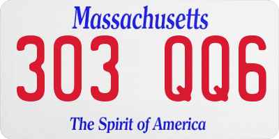 MA license plate 303QQ6