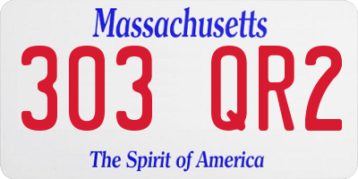 MA license plate 303QR2