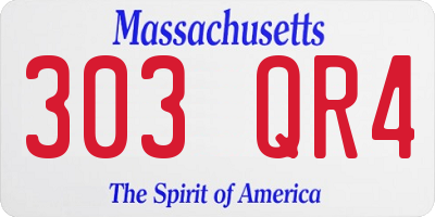 MA license plate 303QR4