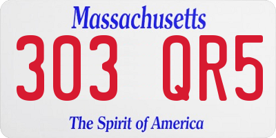 MA license plate 303QR5
