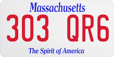 MA license plate 303QR6