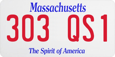 MA license plate 303QS1