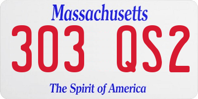 MA license plate 303QS2