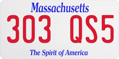 MA license plate 303QS5